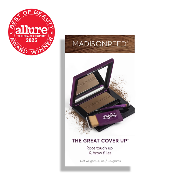 Madison Reed Root Touch Up + Brow Filler, Instant Gray Coverage, Fills in Brows & Thinning Hairlines, Temporary Concealing Powder.