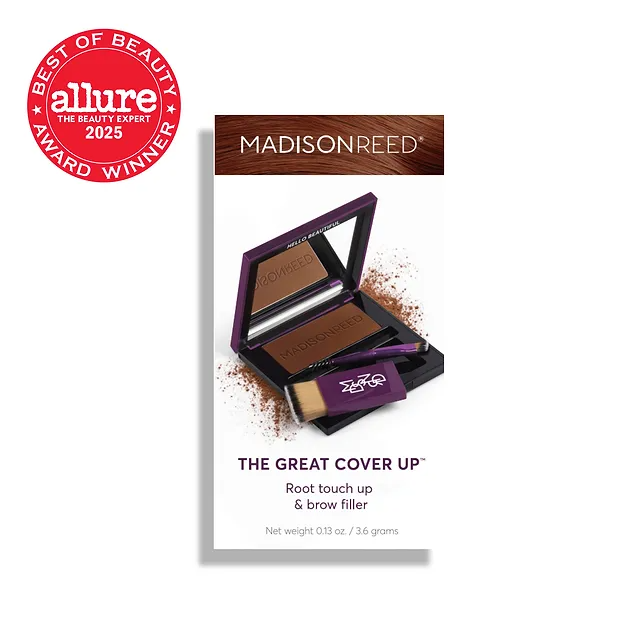 Madison Reed Root Touch Up + Brow Filler, Instant Gray Coverage, Fills in Brows & Thinning Hairlines, Temporary Concealing Powder.