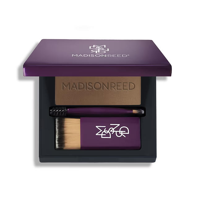 Madison Reed Root Touch Up + Brow Filler, Instant Gray Coverage, Fills in Brows & Thinning Hairlines, Temporary Concealing Powder.