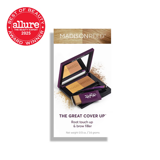 Madison Reed Root Touch Up + Brow Filler, Instant Gray Coverage, Fills in Brows & Thinning Hairlines, Temporary Concealing Powder.